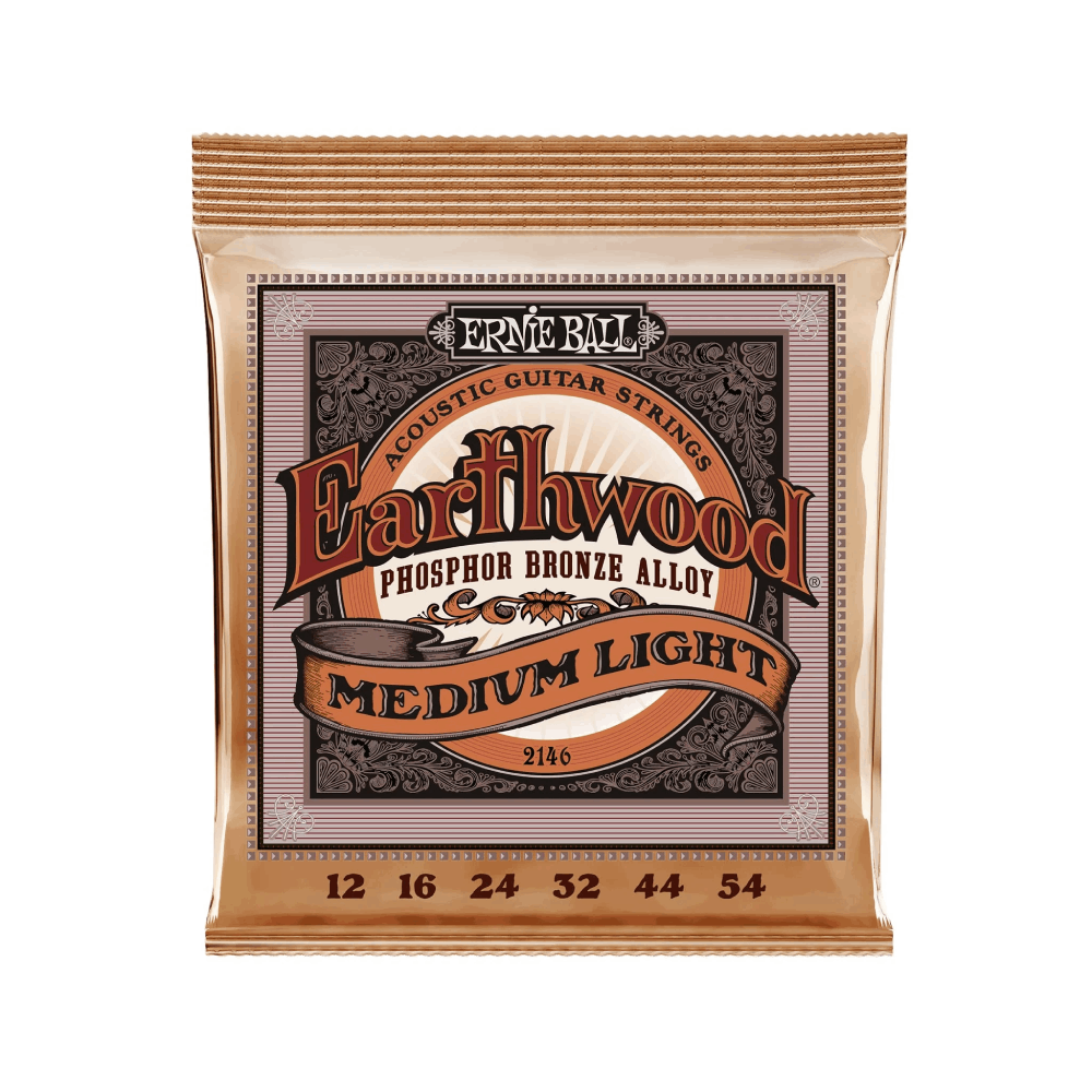 Dây Đàn Guitar Acoustic Ernie Ball Earthwood Medium Light Phosphor Bronze, 12-54