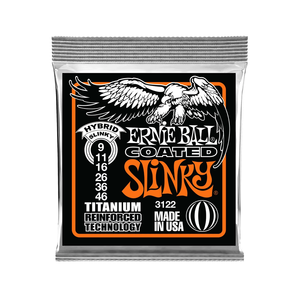 Dây Đàn Guitar Điện Ernie Ball Hybrid Slinky Titanium RPS Coated, 9-46