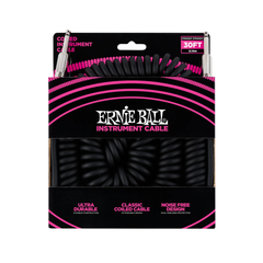 Dây Cáp Ernie Ball 30' Coiled Straight to Straight Instrument, Black
