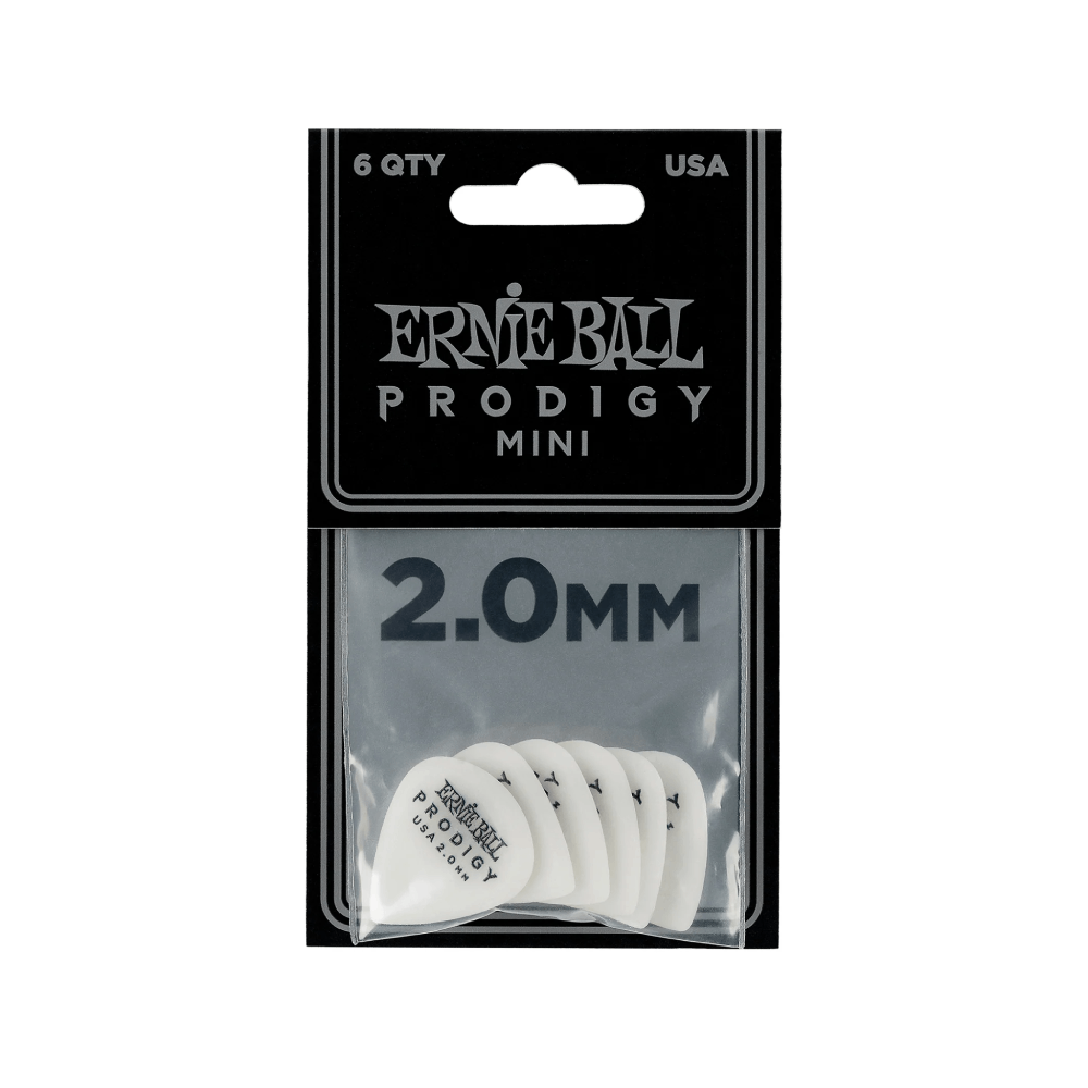 Pick GuitarErnie Ball Mini Prodigy 2.0mm, White, 6-Pack
