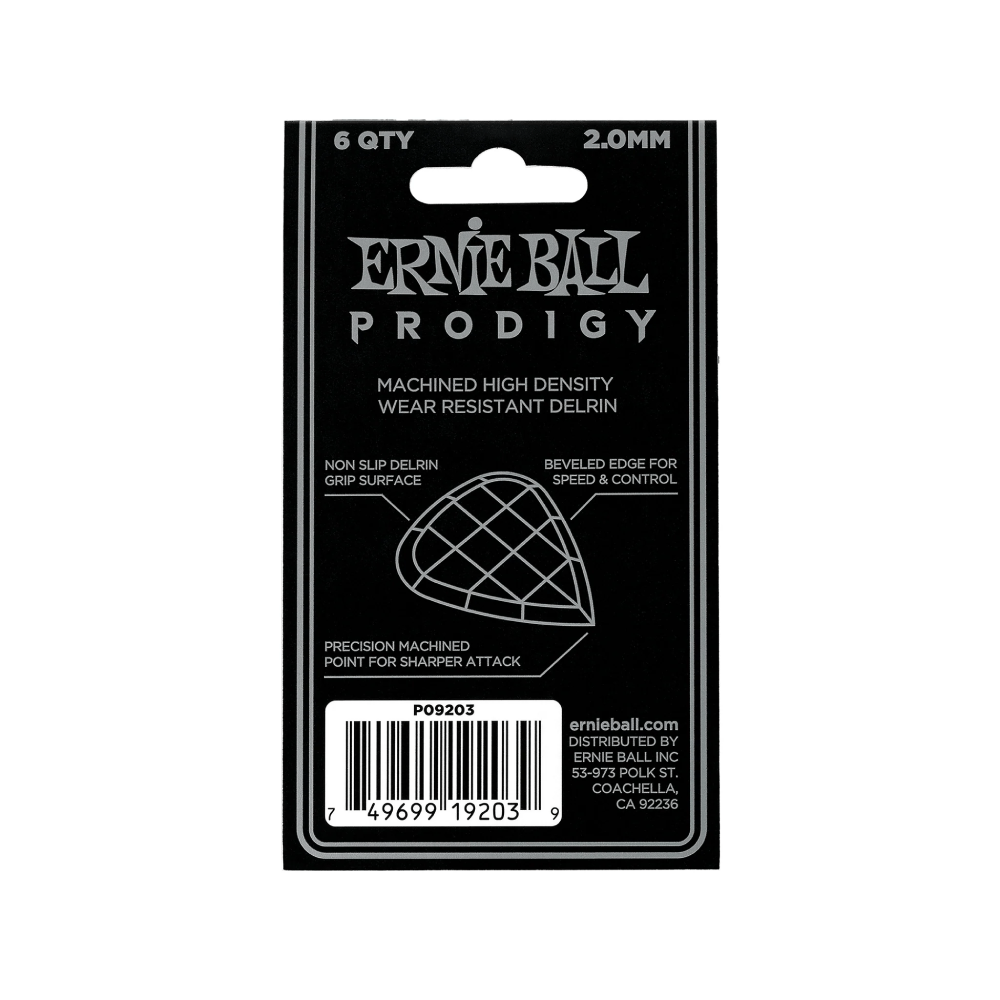 Pick GuitarErnie Ball Mini Prodigy 2.0mm, White, 6-Pack
