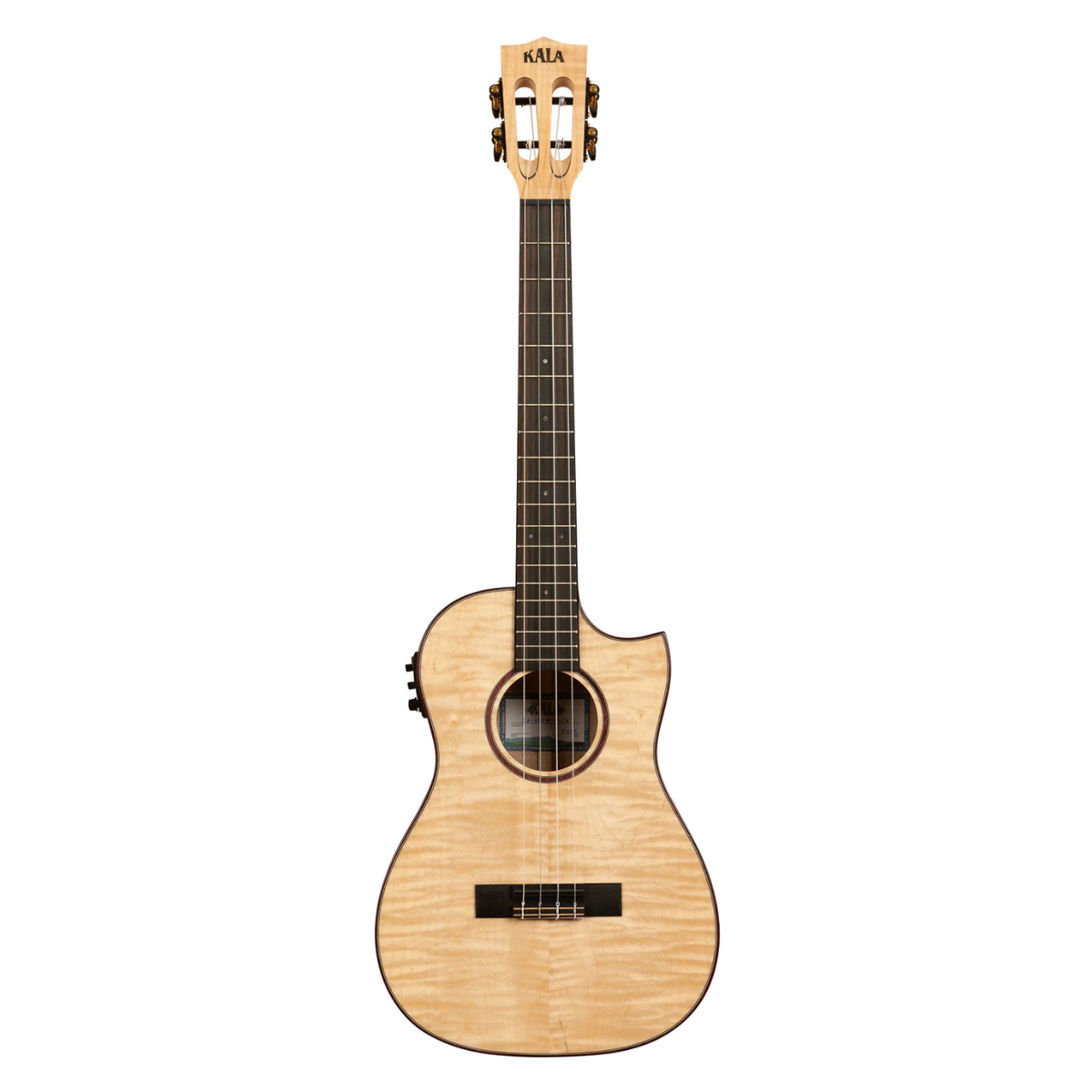 Đàn Ukulele Kala All Solid Flame Maple Cutaway Baritone w/ EQ & Bag, KA-ASFM-B-CE