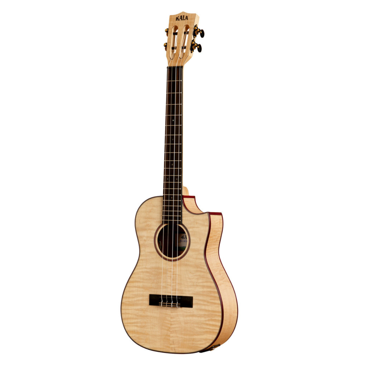 Đàn Ukulele Kala All Solid Flame Maple Cutaway Baritone w/ EQ & Bag, KA-ASFM-B-CE