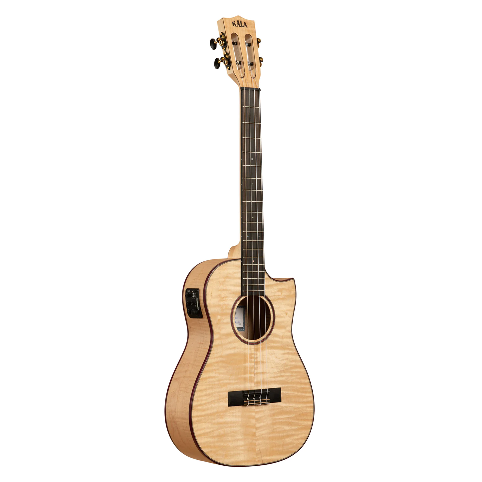 Đàn Ukulele Kala All Solid Flame Maple Cutaway Baritone w/ EQ & Bag, KA-ASFM-B-CE