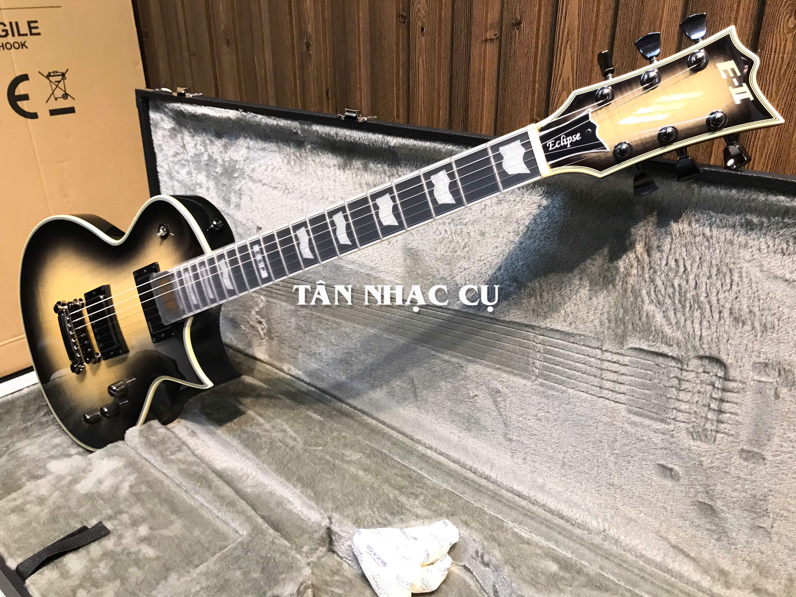 Đàn Guitar Điện ESP E-II ECLIPSE Full Thickness, Black Natural Burst