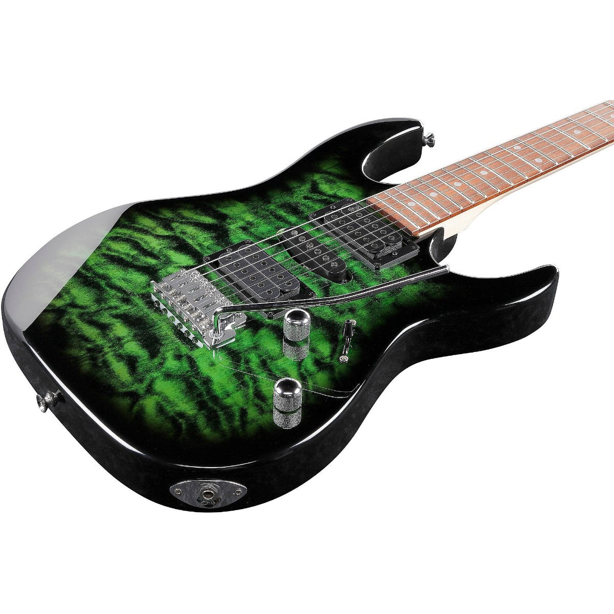 Guitar Điện Ibanez GIO GRX70QA, Purpleheart Fingerboard, Transparent Emerald Sunburst