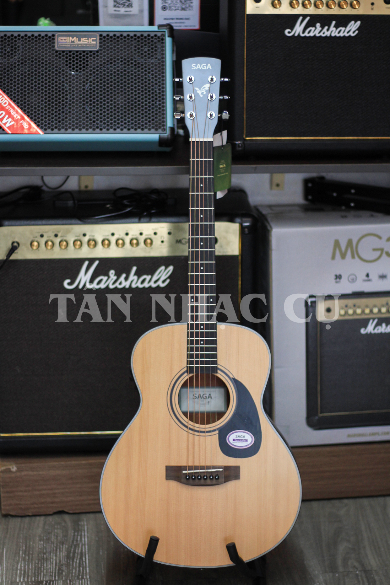 Đàn Guitar Saga GS600E Acoustic, Natural w/Bag