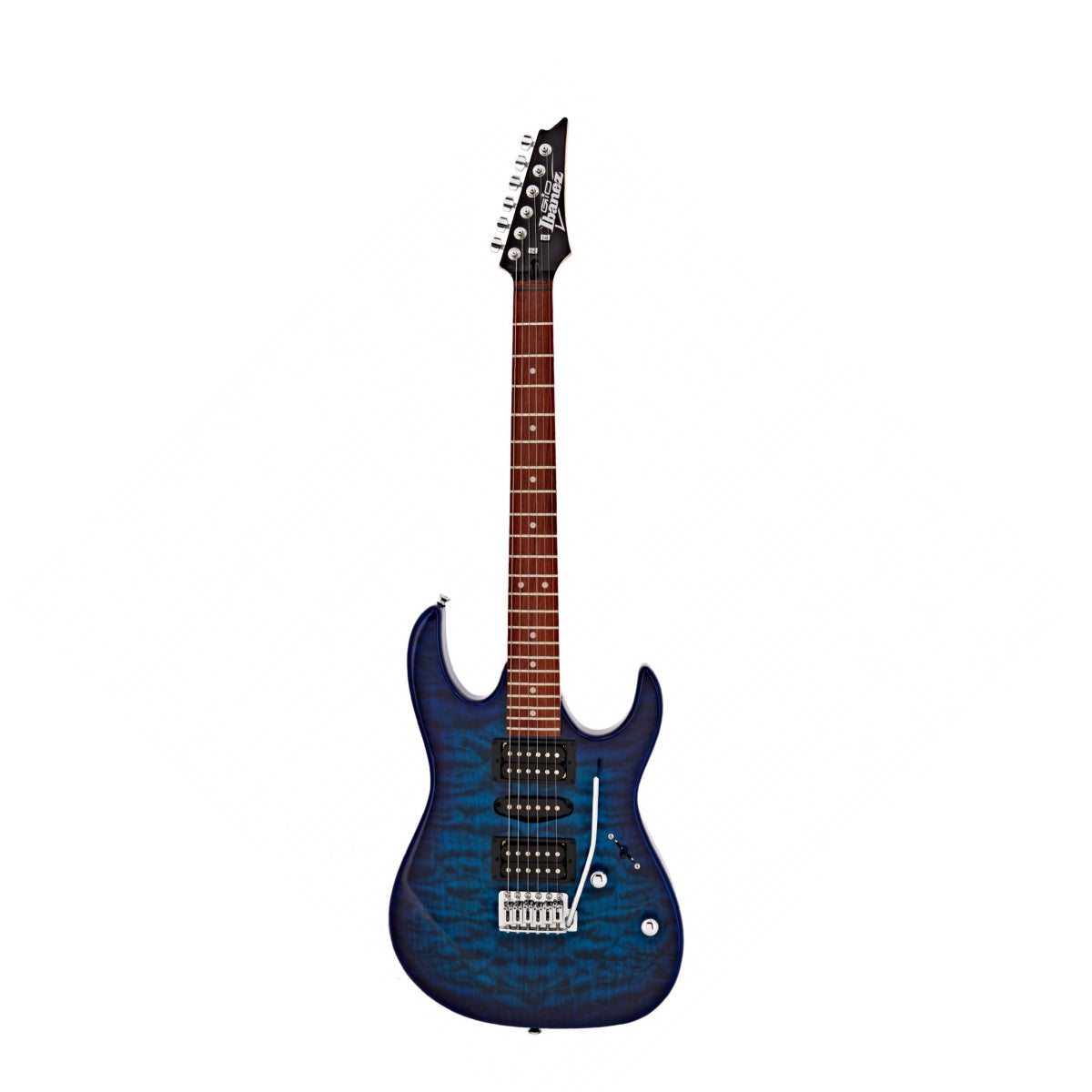 Guitar Điện Ibanez GIO GRX70QA, Purpleheart Fingerboard, Transparent Blue Burst