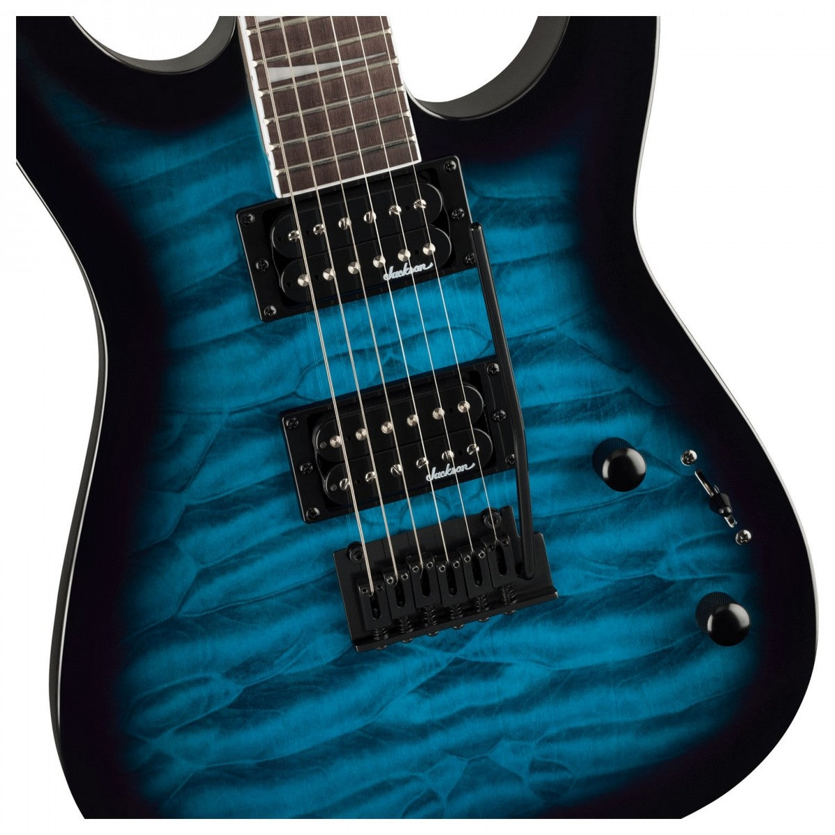 Đàn Guitar Điện Jackson JS Dinky JS20 DKQ 2PT, Amaranth Fingerboard, Transparent Blue Burst