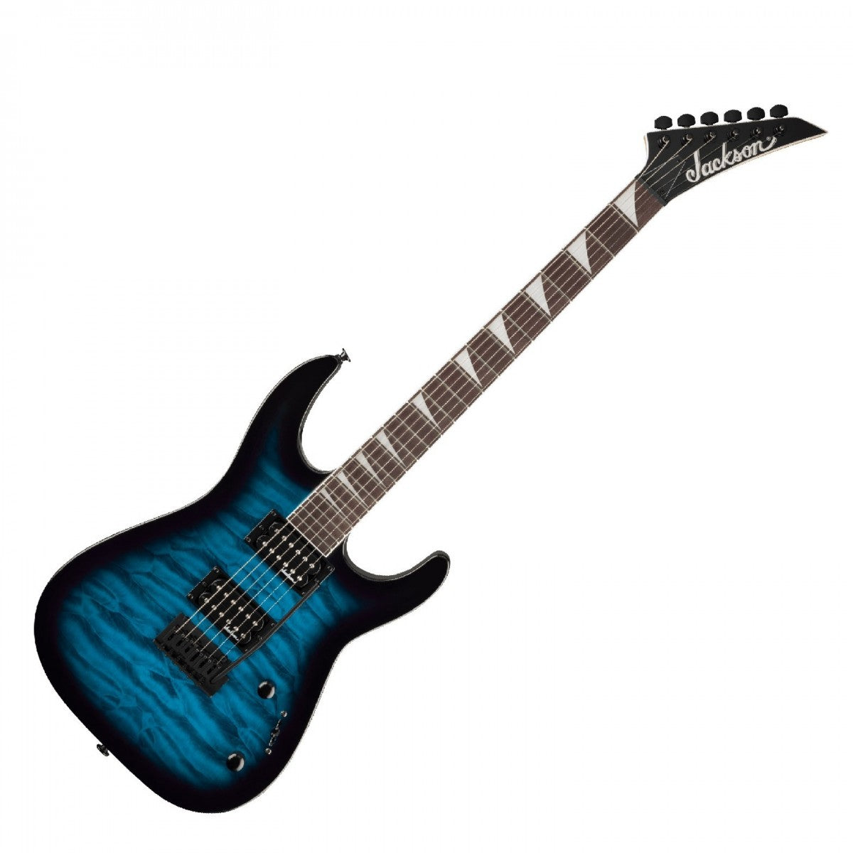 Đàn Guitar Điện Jackson JS Dinky JS20 DKQ 2PT, Amaranth Fingerboard, Transparent Blue Burst