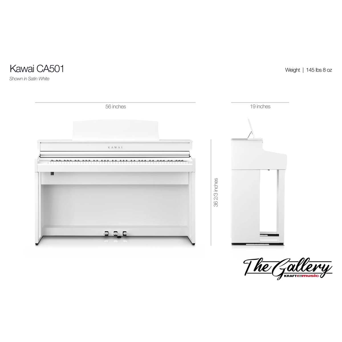 Kawai CA501 Concert Artist Digital Piano - Satin White