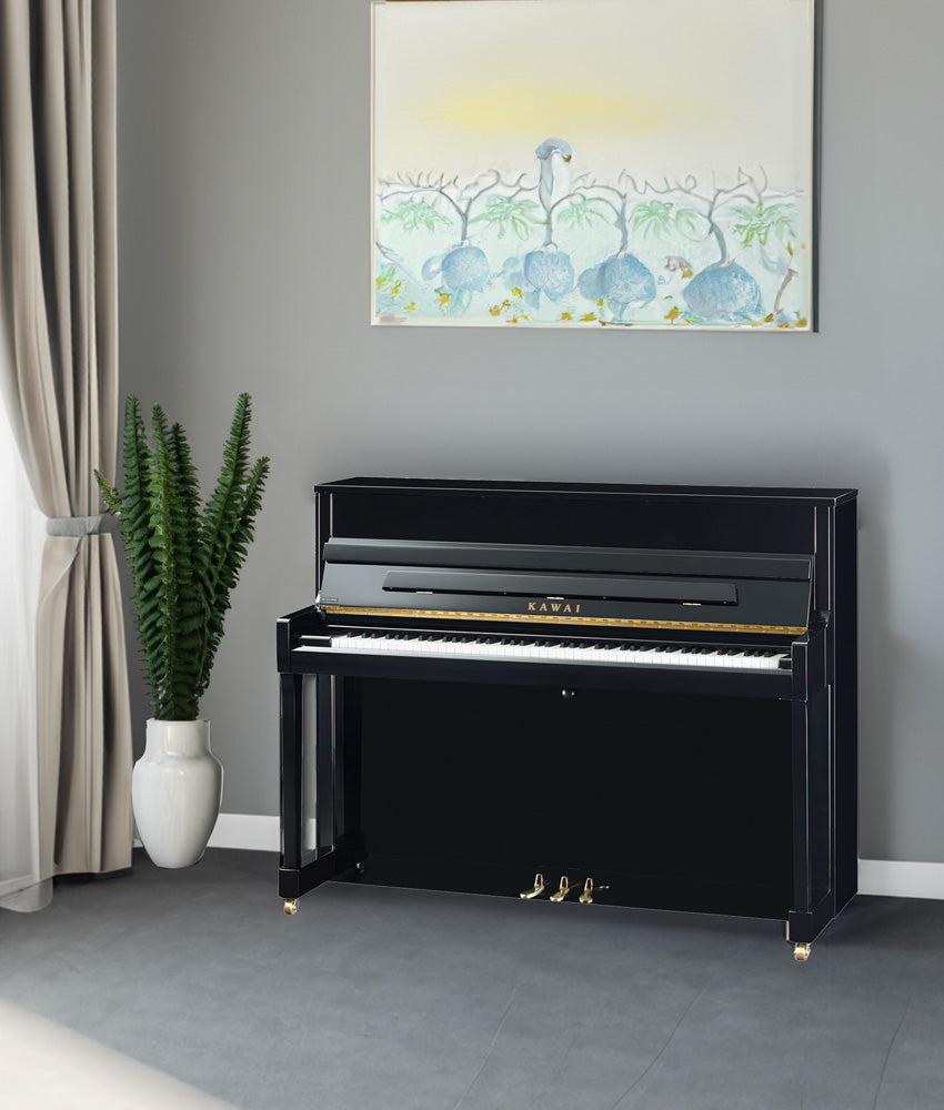 Toàn cảnh đàn piano KAWAI K200 phối tại phòng khách