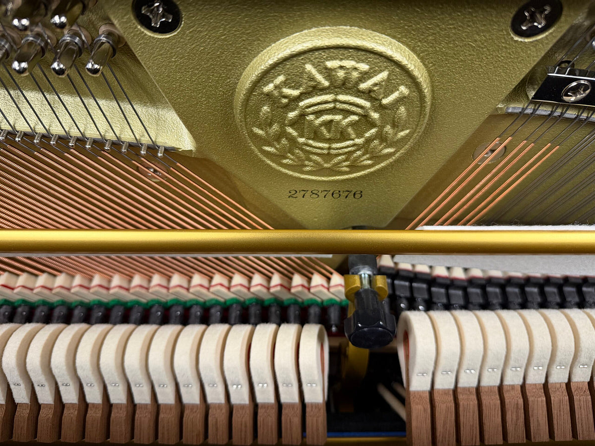 Chi tiết bộ máy bên trong đàn piano KAWAI K500, bộ máy sáng bóng, búa đều, số series 2787676