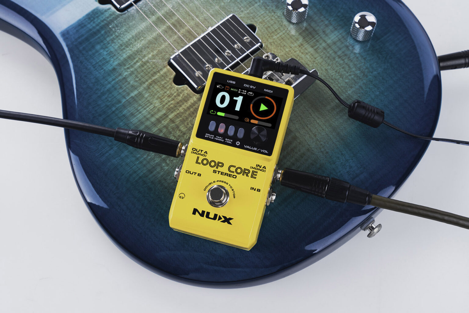 Pedal Guitar Nux Loop Core Stereo, Stereo Looper With MIDI Control