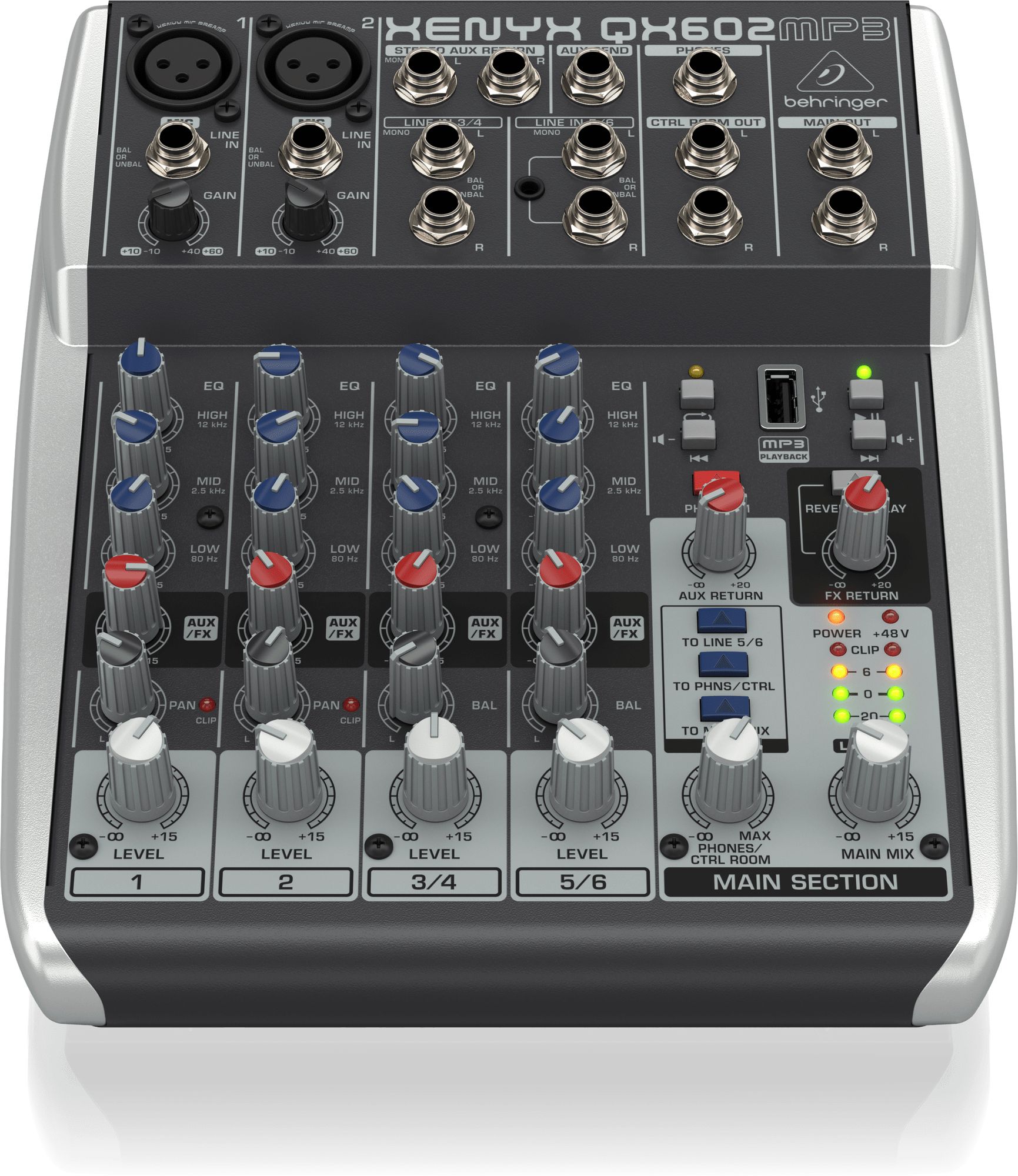 Mixer Behringer Xenyx QX602MP3 With USB MP3 Playback