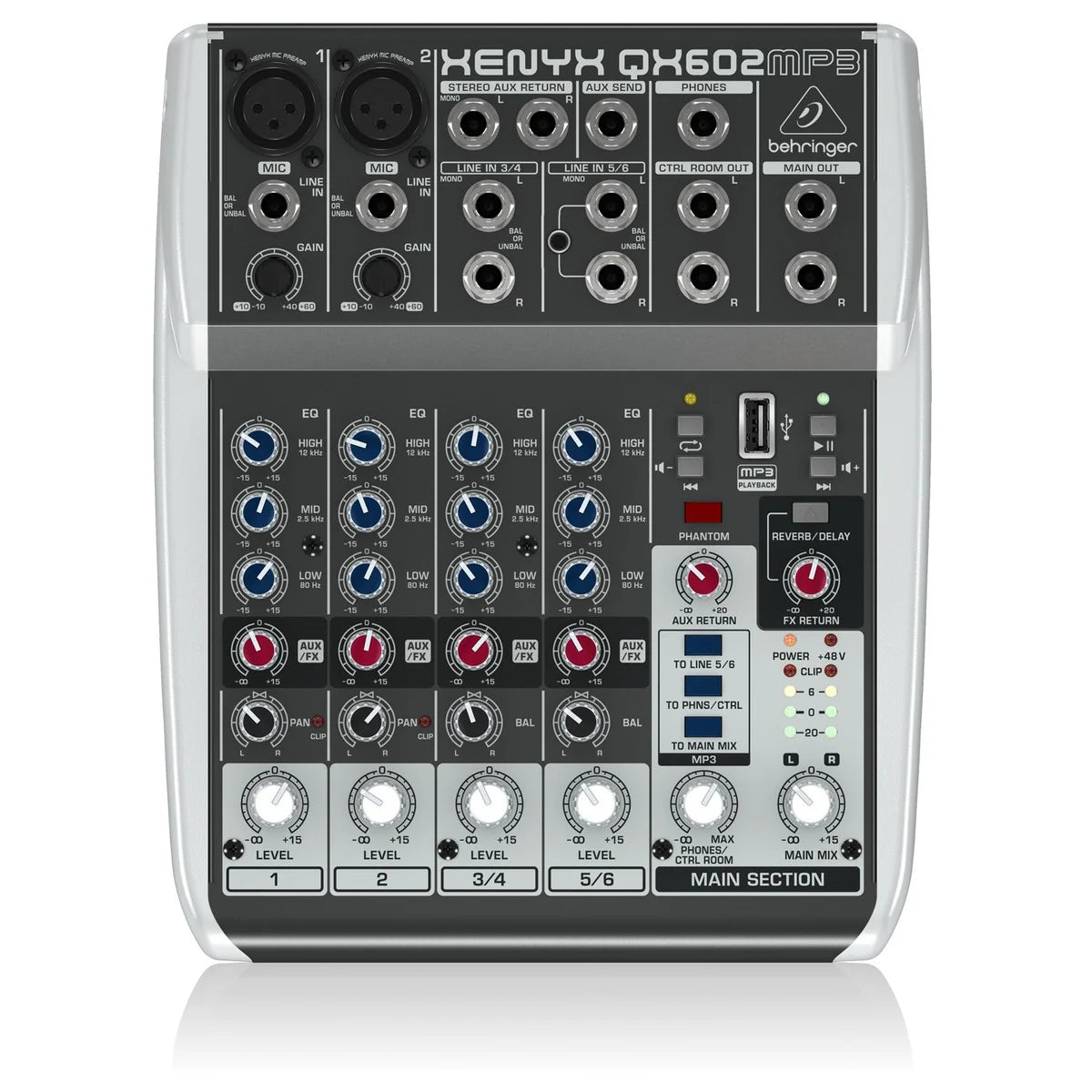 Mixer Behringer Xenyx QX602MP3 With USB MP3 Playback