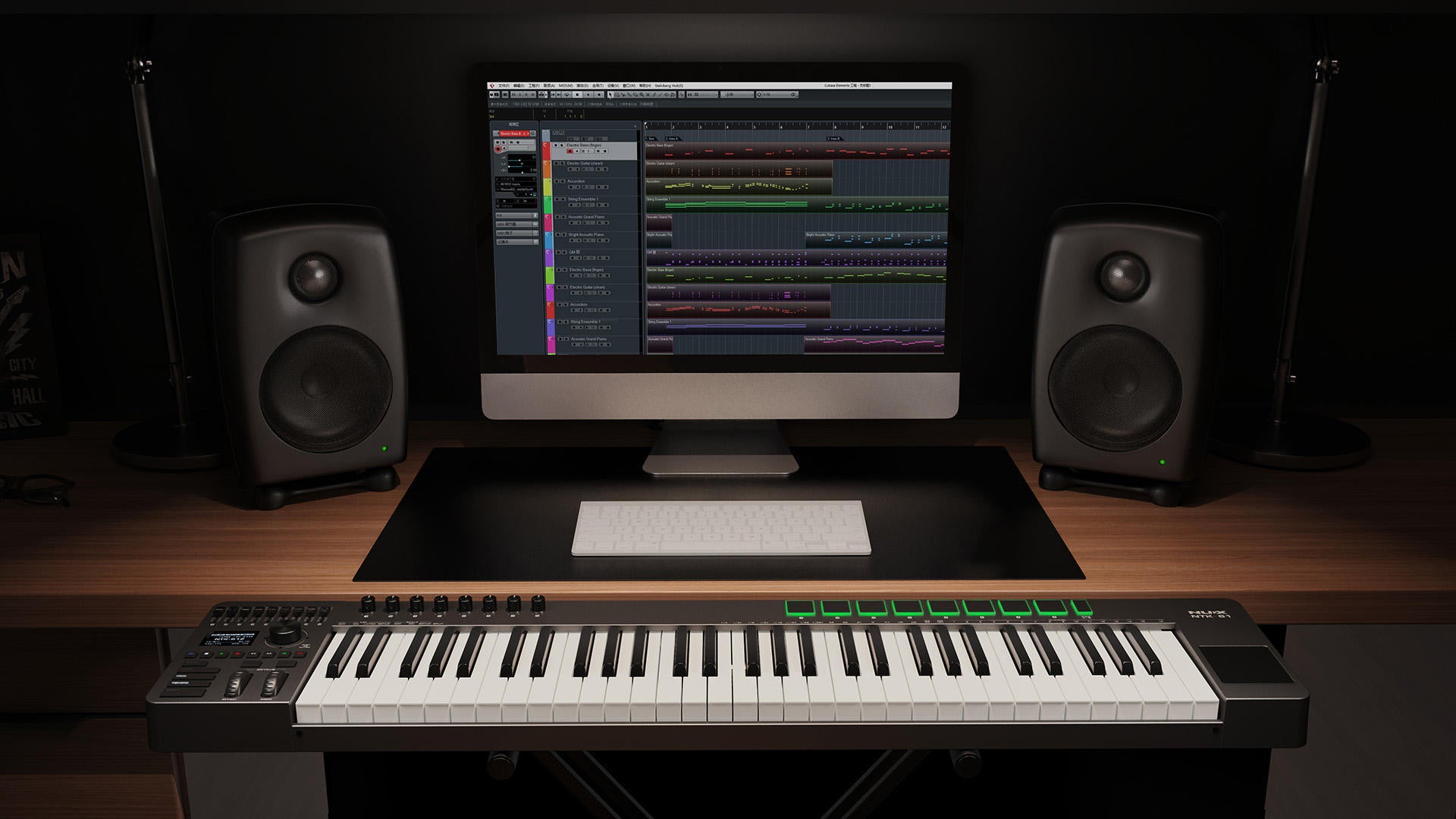 MIDI Keyboard Controller Nux NTK61, Black