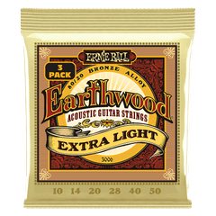 Dây đàn Guitar Acoustic Ernie Ball Earthwood 80/20 Bronze - .010-.050 Extra Light(3-pack)