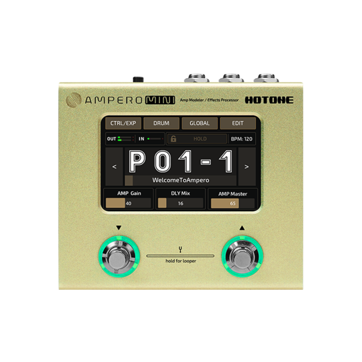 Pedal Guitar Hotone Ampero Mini MP50, Mustard