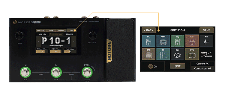 Pedal Guitar Hotone Ampero One MP80 Amp Modeler and Effects Processor