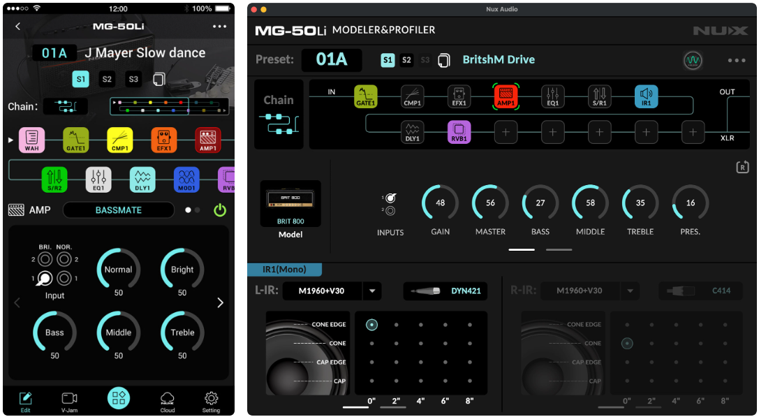 Pedal Guitar Multi Effects Nux MG50Li