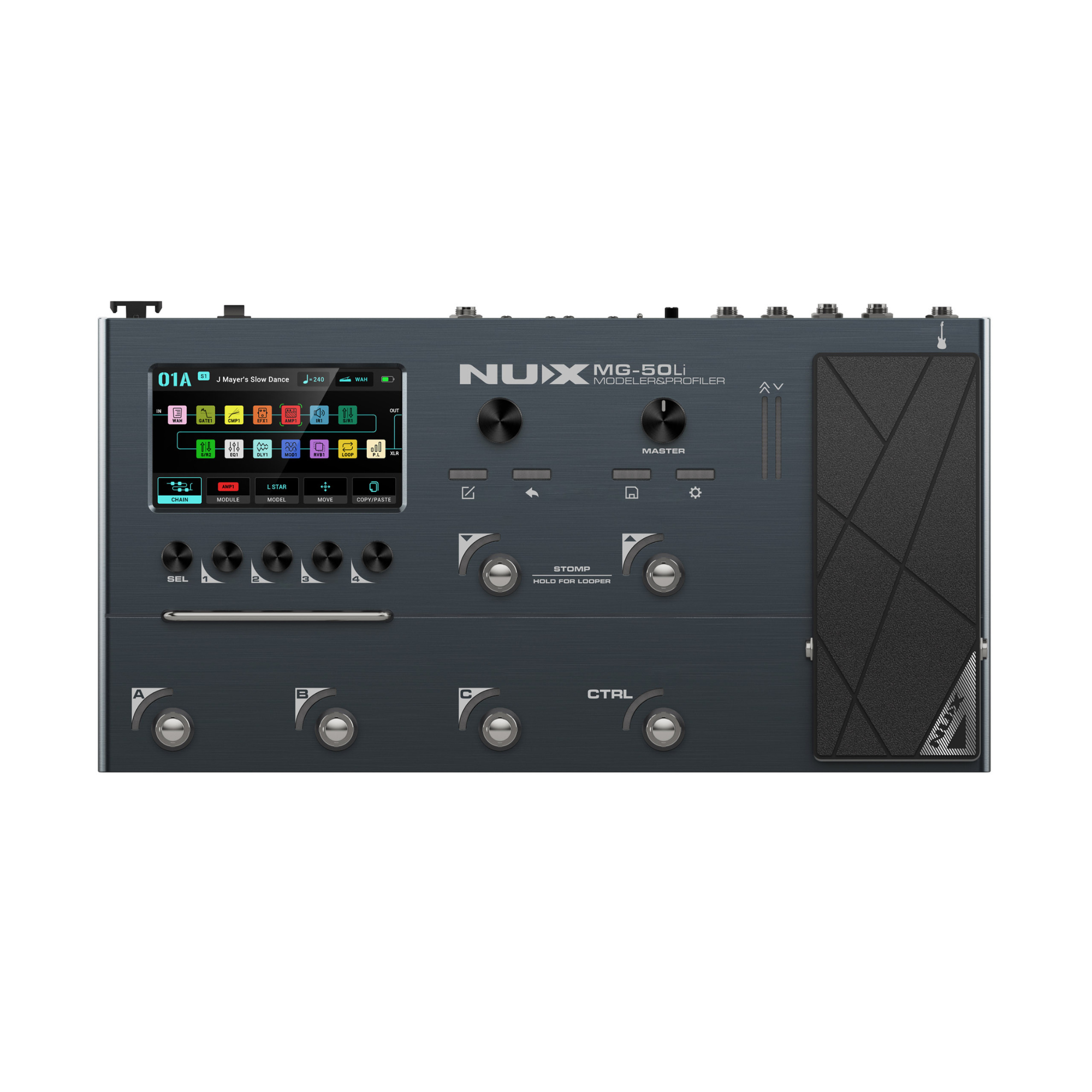 Pedal Guitar Multi Effects Nux MG50Li, Gray