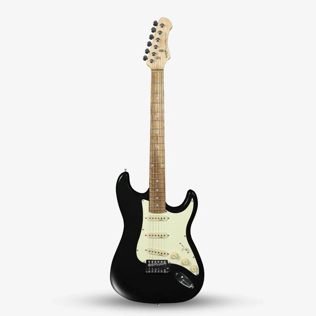 Đàn Guitar Điện Sqoe SEST200 SSS Electric Guitar,  Rosewood Fingerboard, Black