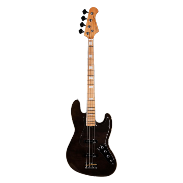 Đàn Guitar Bass Sqoe SJB800 SS Electric Guitar, Canadian Roasted Maple Fingerboard, Transparent Black