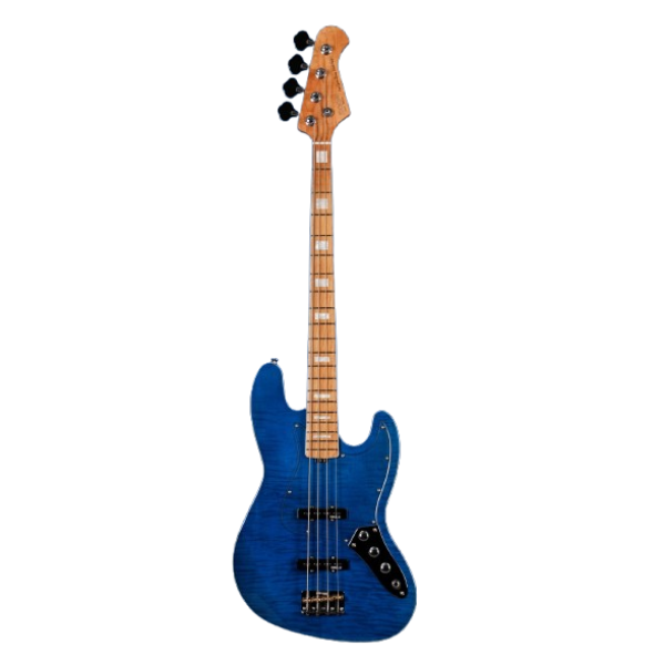 Đàn Guitar Bass Sqoe SJB800 SS Electric Guitar, Canadian Roasted Maple Fingerboard, Transparent Indigo Blue