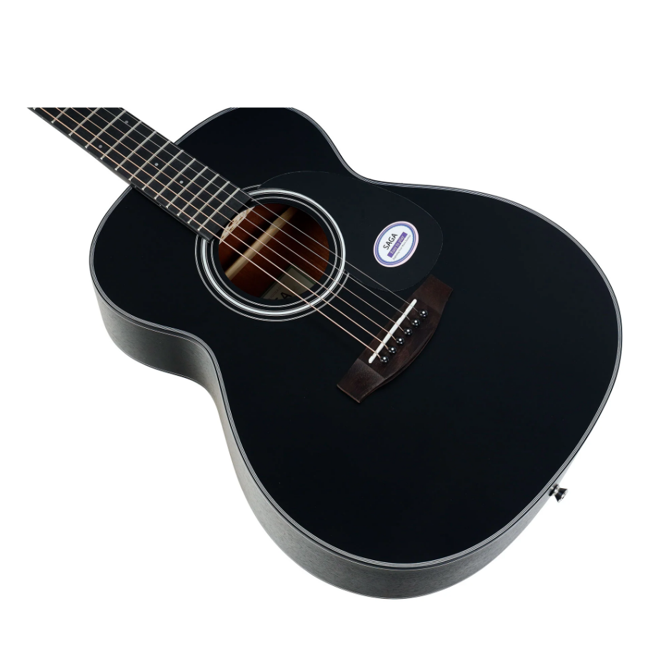 Đàn Guitar Saga GS600E Acoustic, Black w/Bag