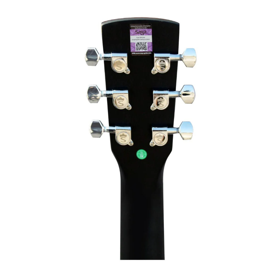 Đàn Guitar Saga GS600E Acoustic, Black w/Bag