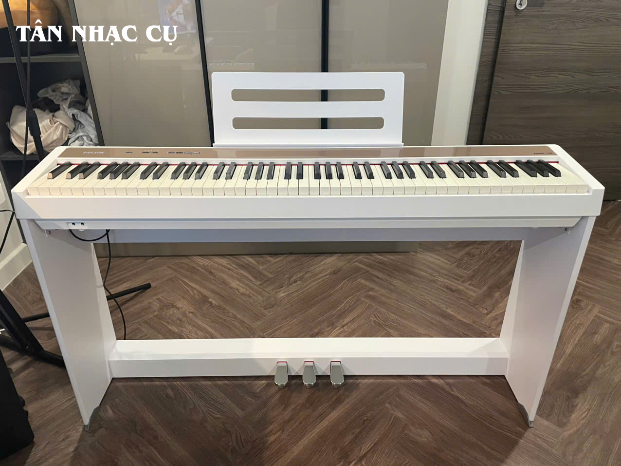 Đàn Piano Điện Nux NPK10, White, Kèm Chân Gỗ