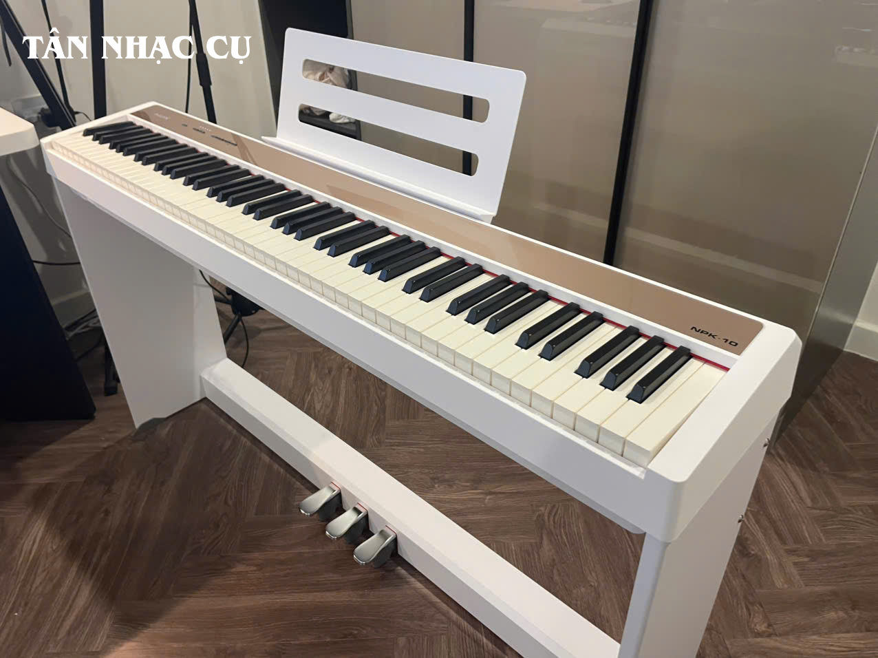 Đàn Piano Điện Nux NPK10, White, Kèm Chân Gỗ