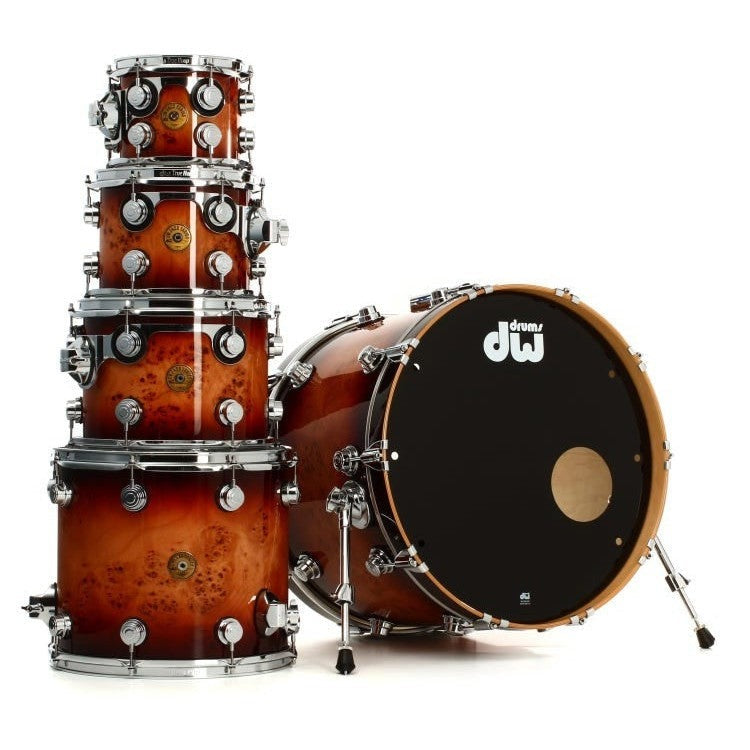 Trống Cơ DW Collector's Jazz Series 5 Pcs Shell Pack, Deep Rich Red Burst over Exotic Mapa Burl