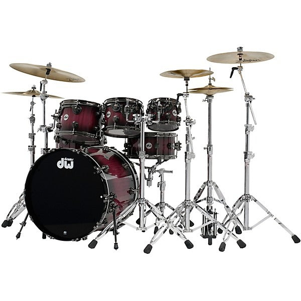 Trống Cơ DW Collector's Series Lacquer 7 Pcs Shell Pack, Quick Candy Black Burst over Purpleheart