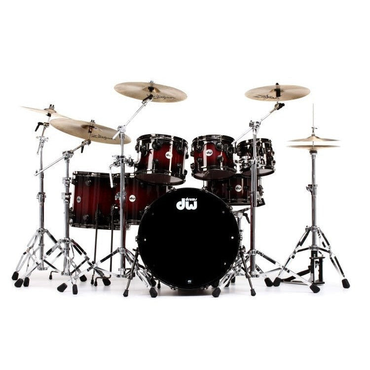 Trống Cơ DW Collector's Series Lacquer 7 Pcs Shell Pack, Quick Candy Black Burst over Purpleheart