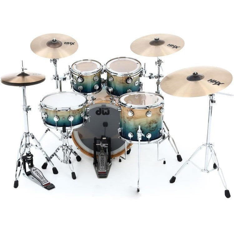 Trống Cơ DW Collector's Series Mapa Burl Exotic 5 Pcs Shell Pack, Cobalt Blue to Natural Fade