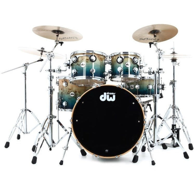 Trống Cơ DW Collector's Series Mapa Burl Exotic 5 Pcs Shell Pack, Cobalt Blue to Natural Fade