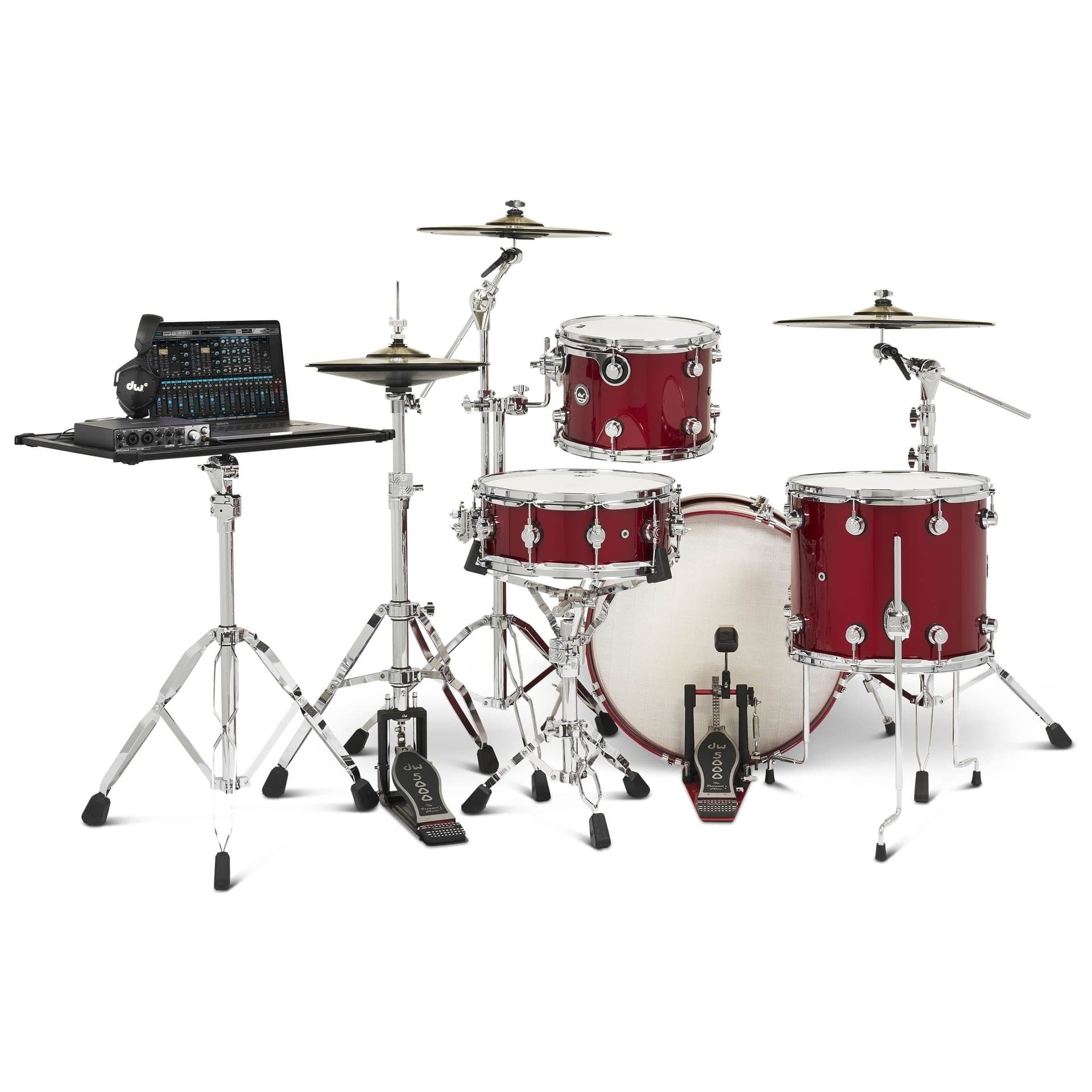 Trống Cơ DW DWe 4 Pcs Drum Kit Bundle, Black Cherry Metallic