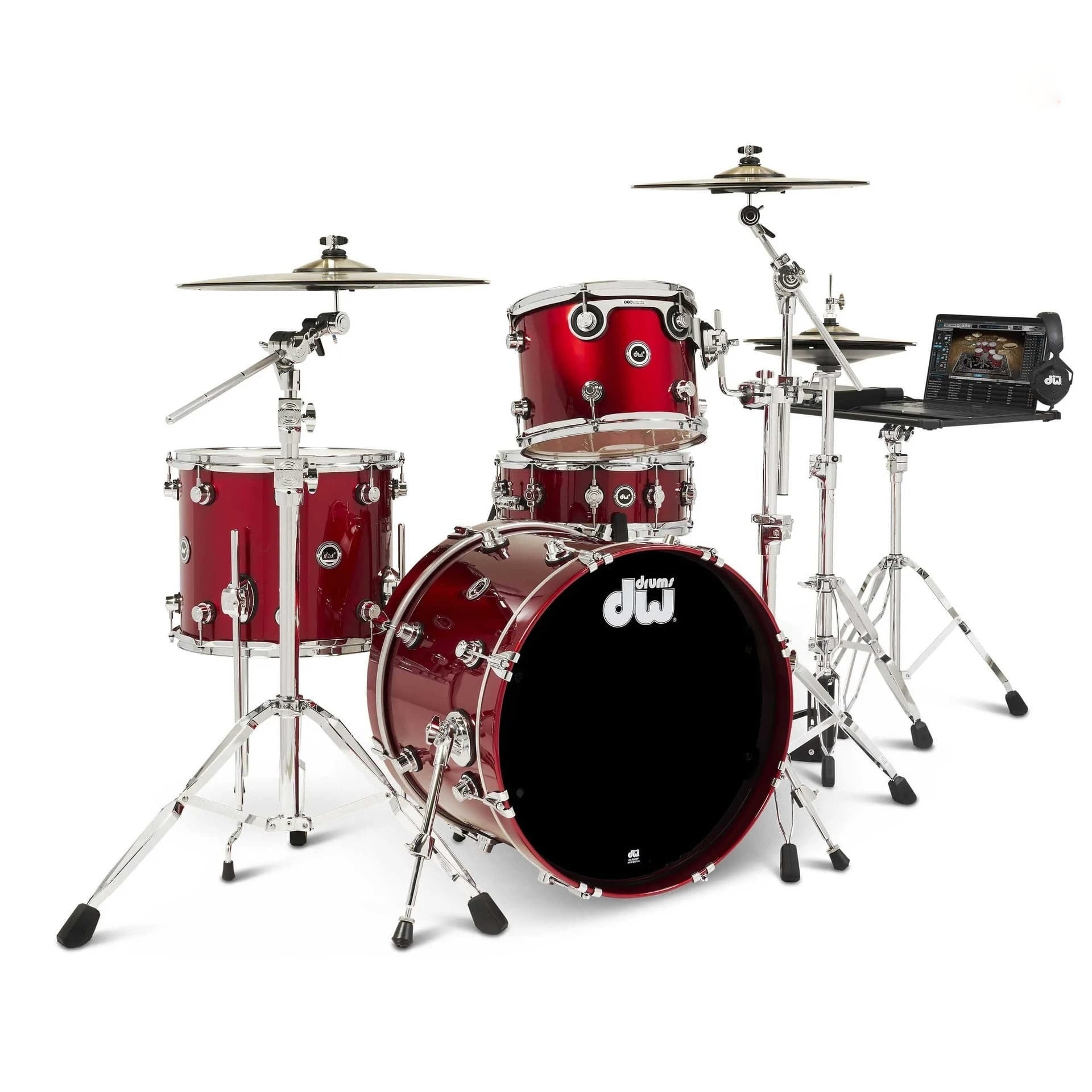 Trống Cơ DW DWe 4 Pcs Drum Kit Bundle, Black Cherry Metallic