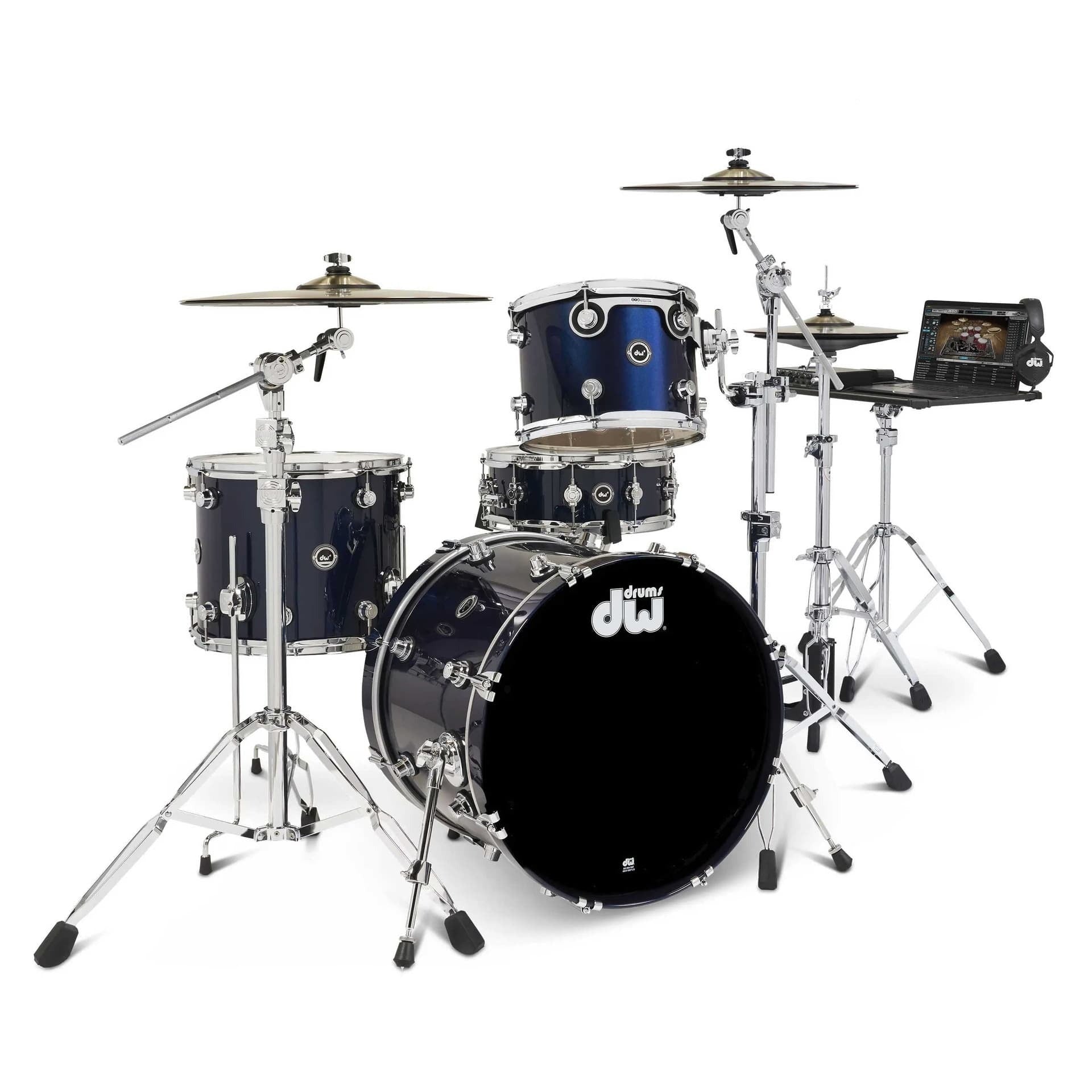 Trống Cơ DW DWe 4 Pcs Drum Kit Bundle, Midnight Blue Metallic
