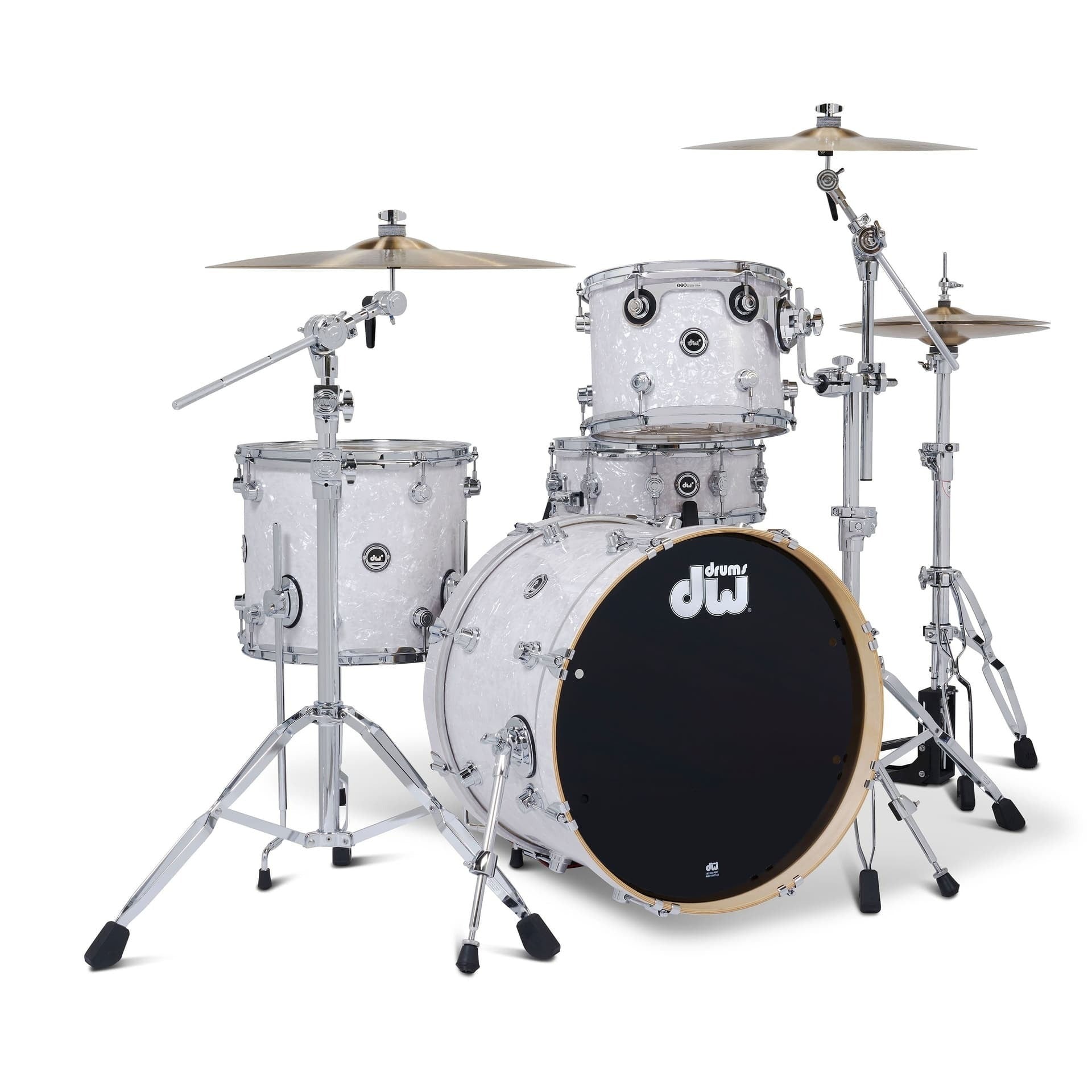 Trống Cơ DW DWe 4 Pcs Drum Kit Bundle, White Marine Pearl FinishPly