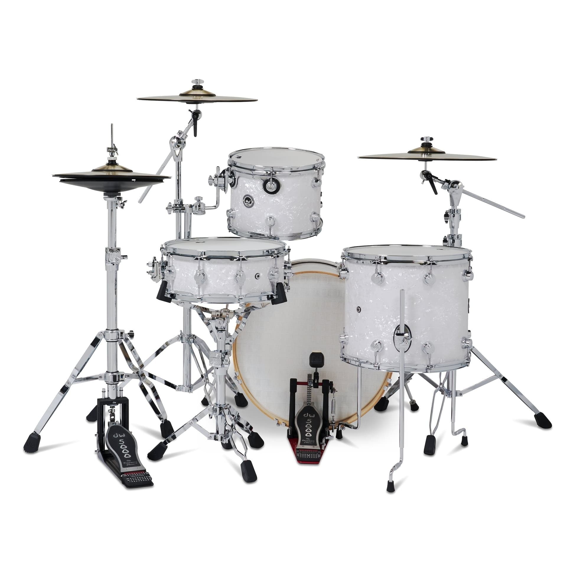 Trống Cơ DW DWe 4 Pcs Drum Kit Bundle, White Marine Pearl FinishPly