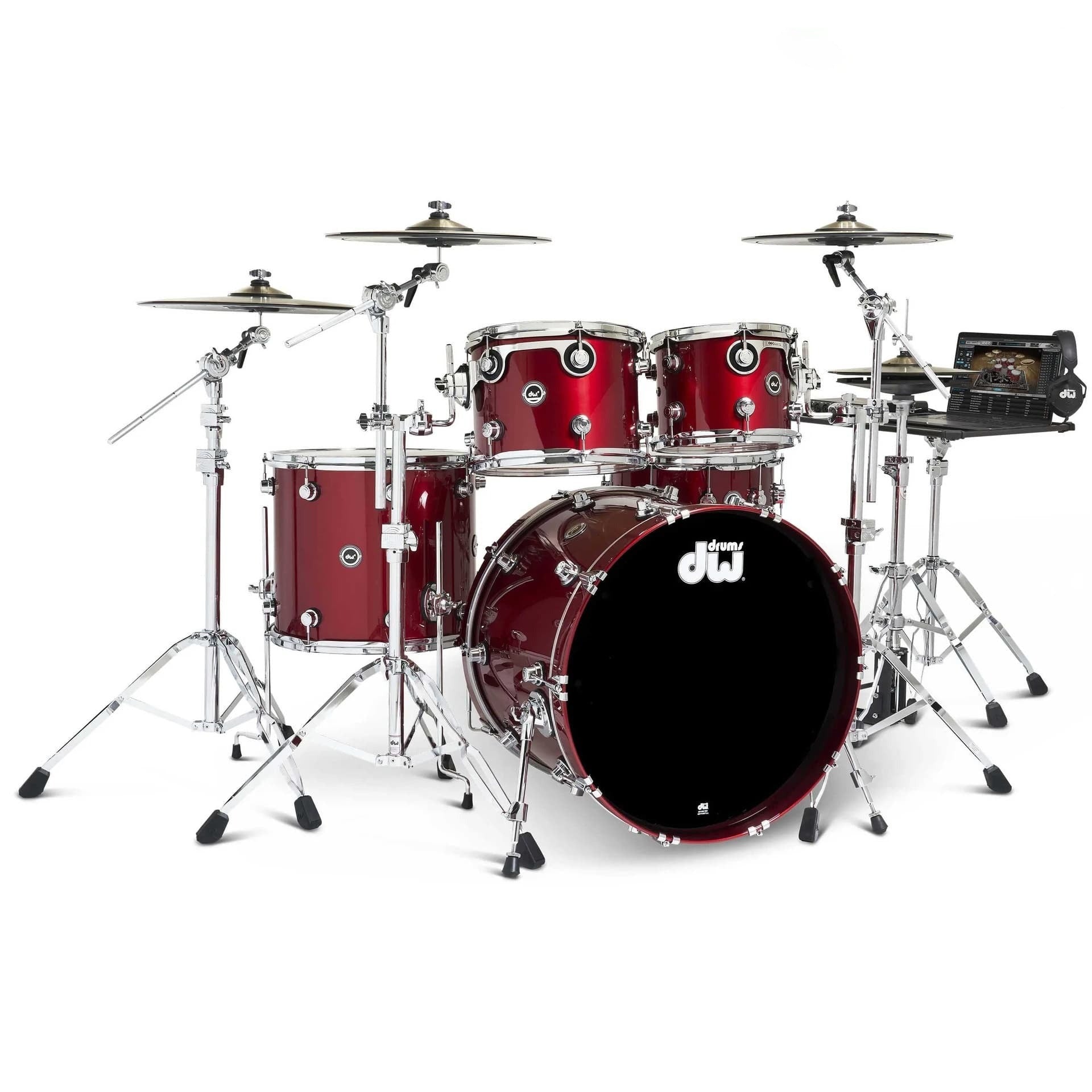 Trống Cơ DW DWe 5-Pcs Drum Kit Bundle, Black Cherry Metallic