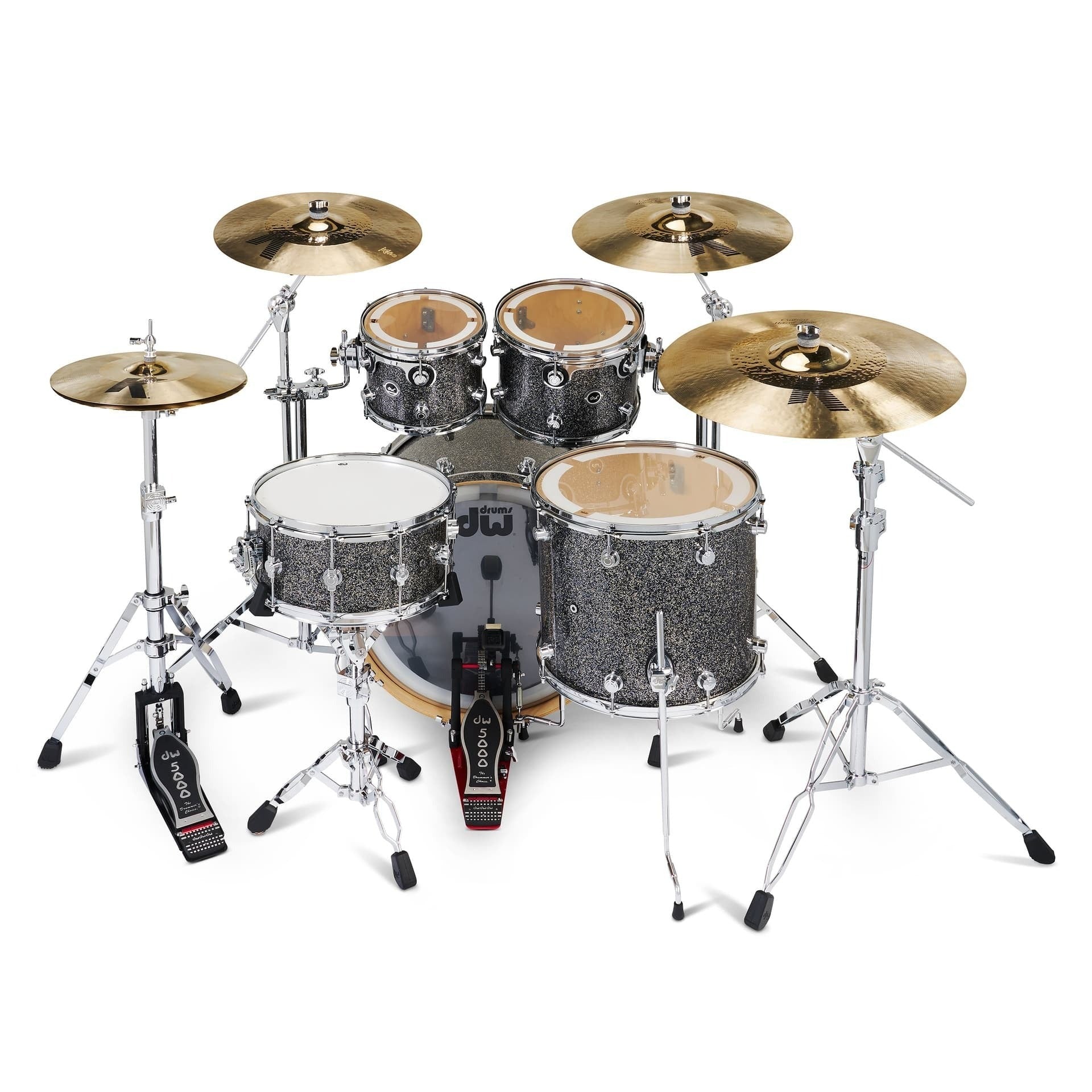 Trống Cơ DW DWe 5-Pcs Drum Kit Bundle, Black Galaxy FinishPly