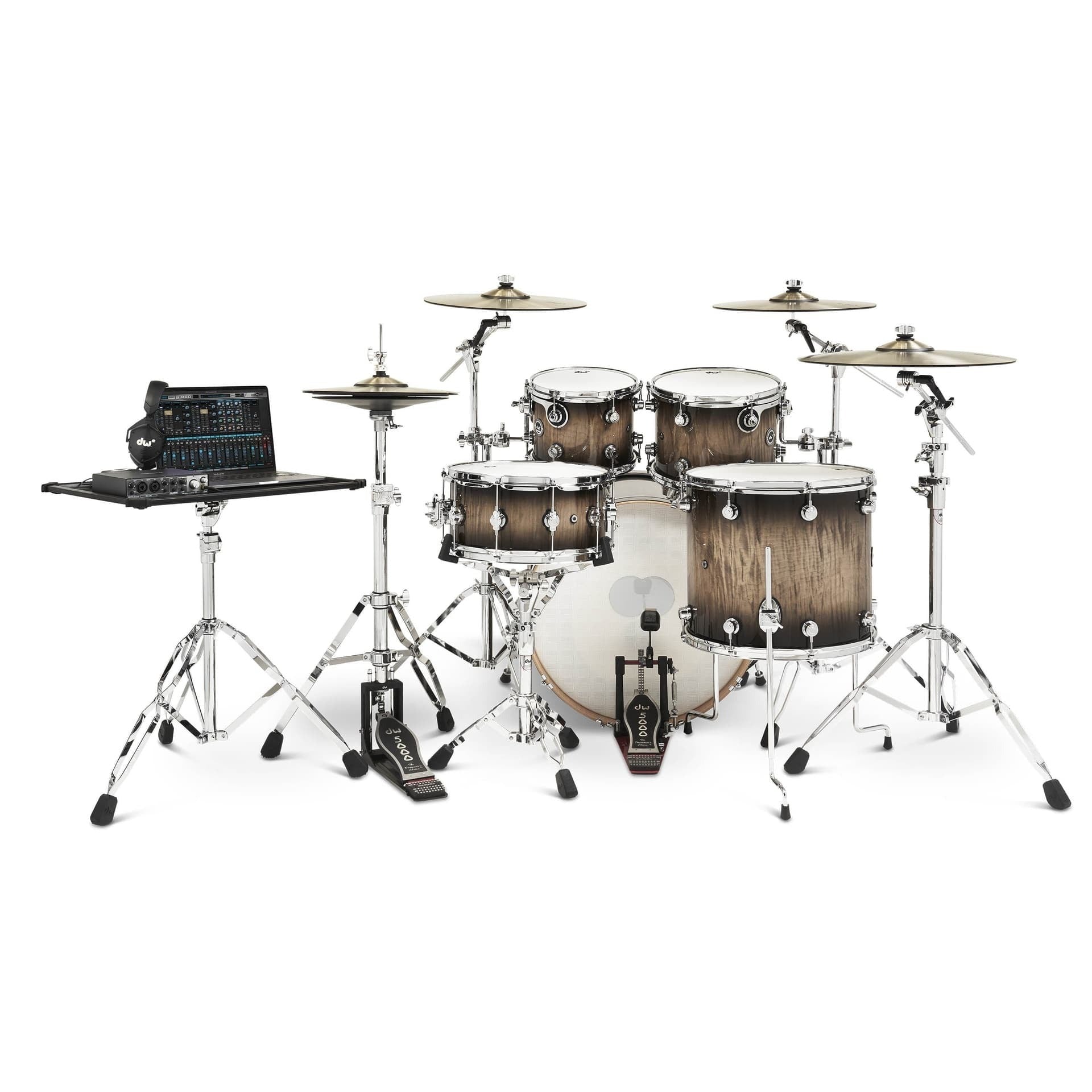 Trống Cơ DW DWe 5 Pcs Drum Kit Bundle, Candy Black Burst over Curly Maple Exotic