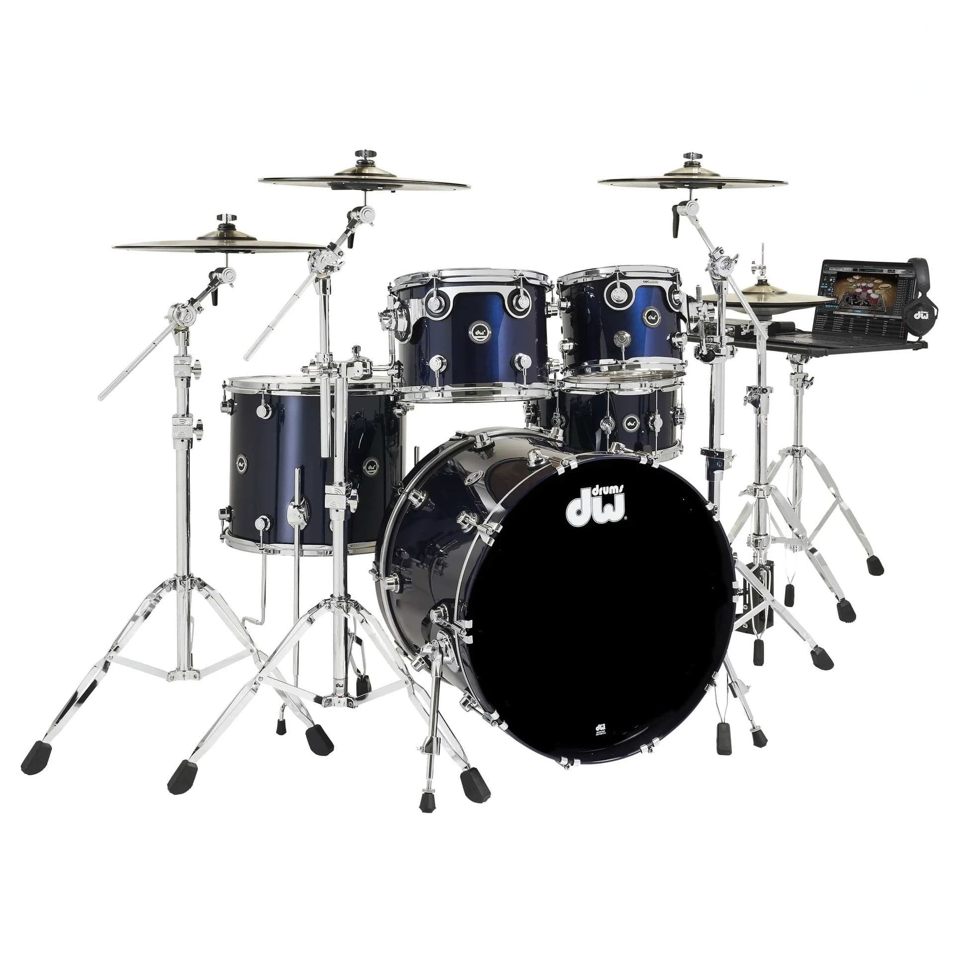 Trống Cơ DW DWe 5 Pcs Drum Kit Bundle, Midnight Blue Metallic