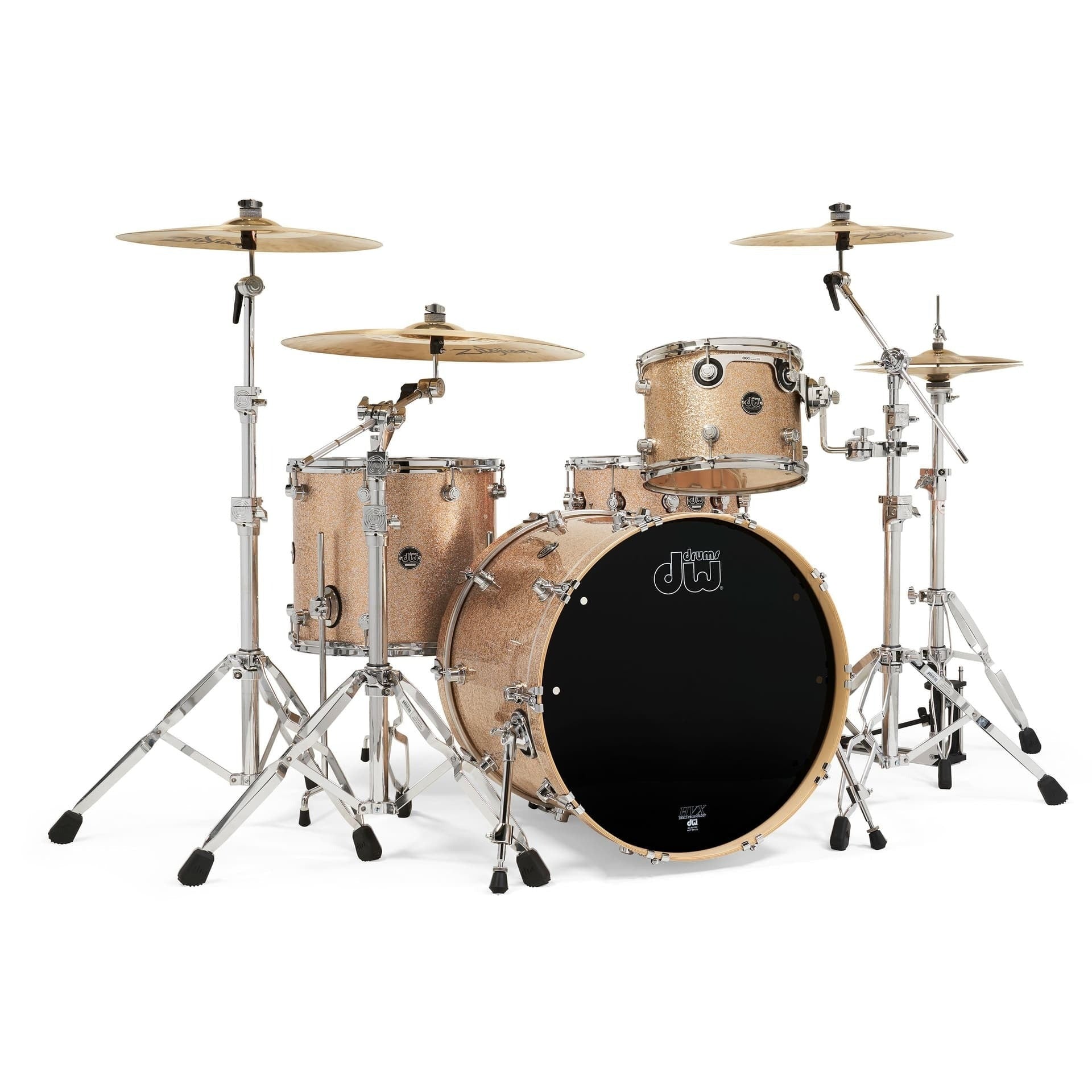 Trống Cơ DW Performance Series 4 Pcs Shell Pack w 6.5x14 inch Snare, Bermuda Sparkle Finish Ply