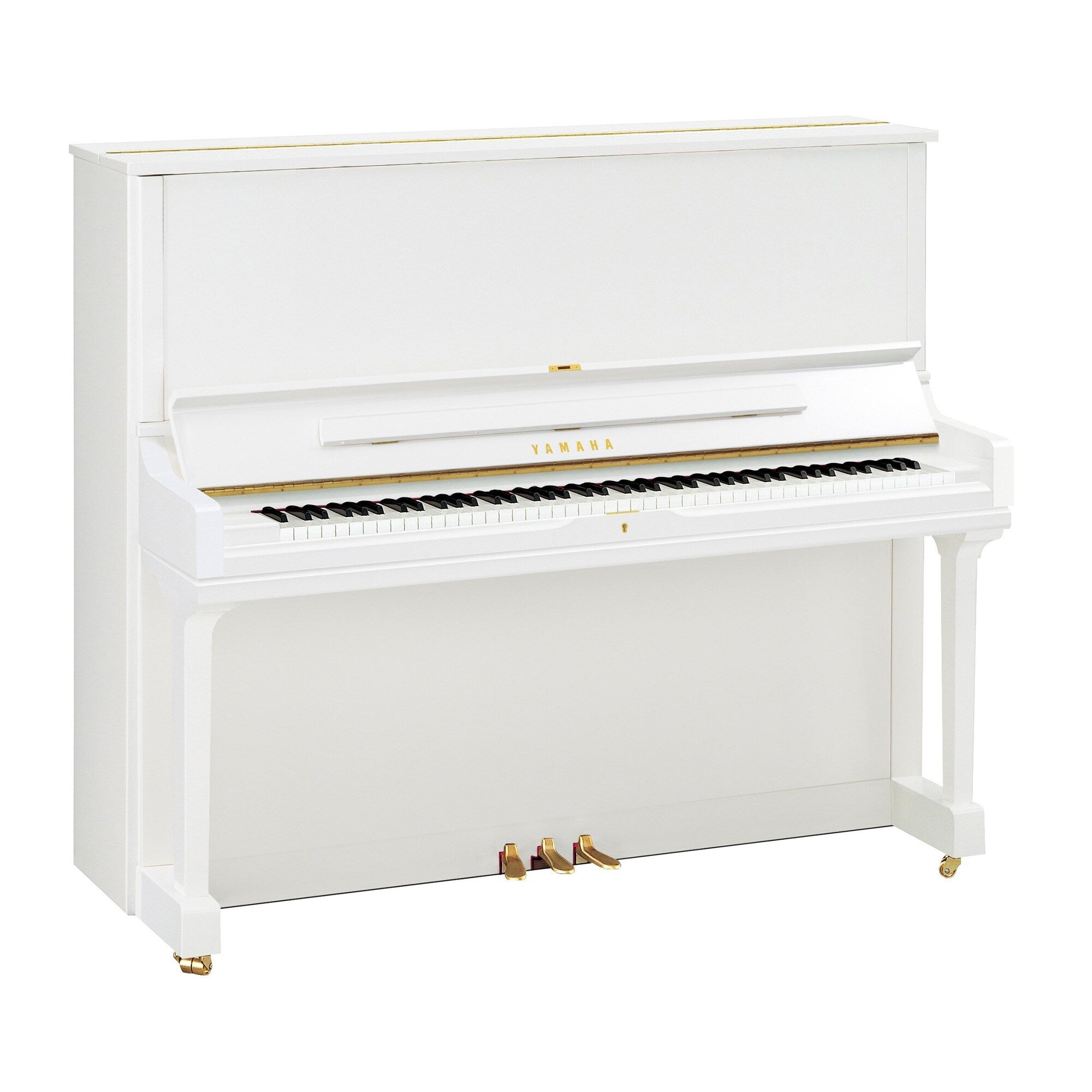 Toàn cảnh đàn piano YAMAHA YUS3 màu trắng bóng polished white, mở nắp tại Tân Nhạc Cụ