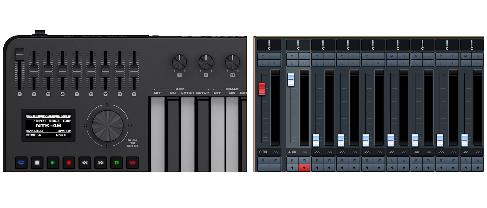 MIDI Keyboard Controller Nux NTK49, Black